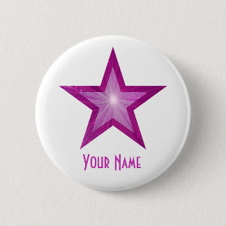 Pink Star 'Your Name' button white