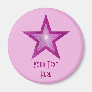Pink Star 'Your Text' fridge magnet pale pink