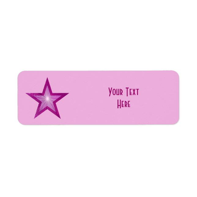 Pink Star 'Your Text' label small pale pink (Front)