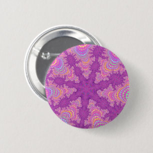 Pink Starburst 6 Cm Round Badge