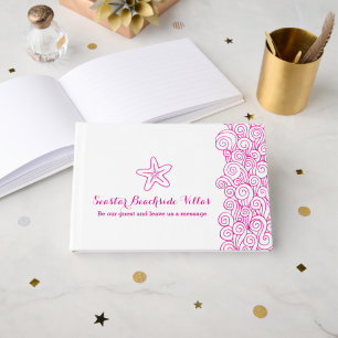 Pink starfish beach vacation property guest book