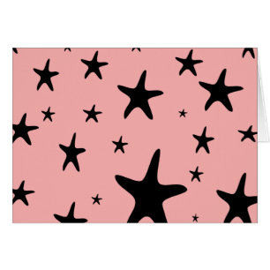 Pink Starfish Blank Card