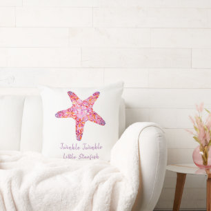 Pink Starfish Square Pillow