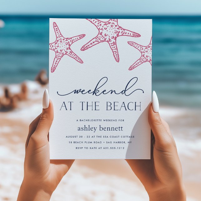 Pink Starfish | Weekend at the Beach Invitation (Creator Uploaded)