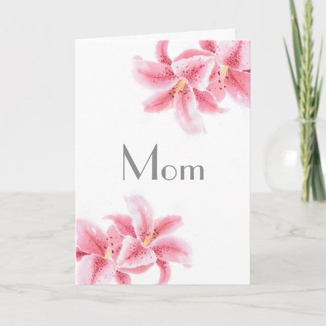 Pink Stargazer Lilies Card (Front)