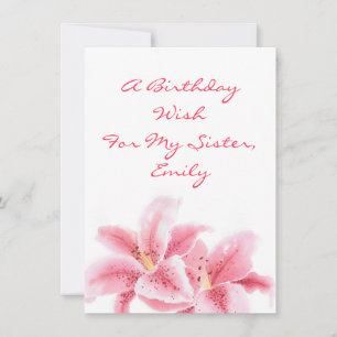 Pink Stargazer Lilies Card