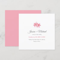 Pink Stargazer Lilies Invitation