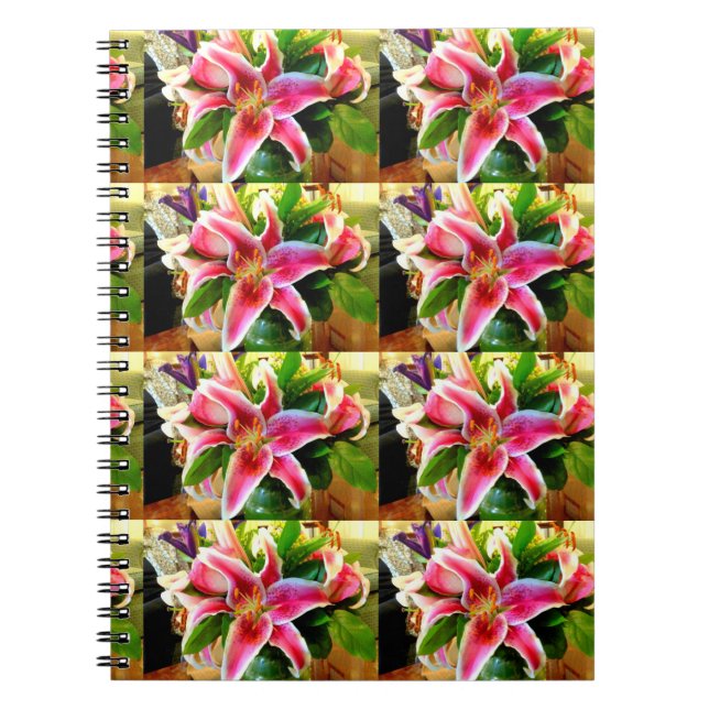 pink stargazer lilies notebook (Front)