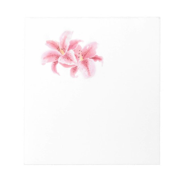 Pink Stargazer Lilies Notepad (Front)