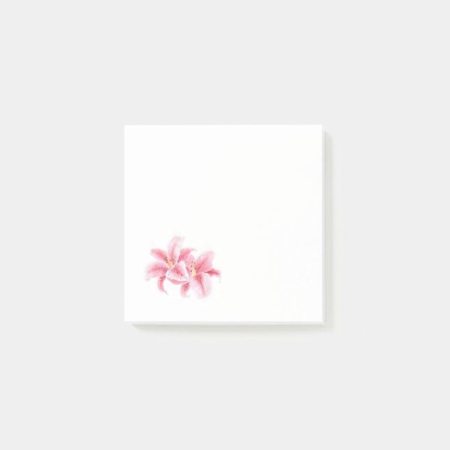 Pink Stargazer Lilies Post-it Notes (Front)