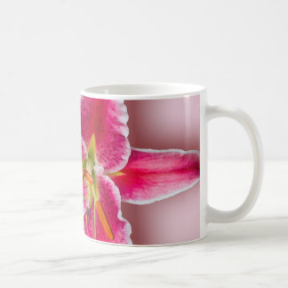 Pink Stargazer Lily and Bud Coffee Mug