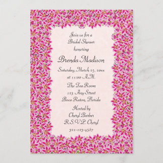 Pink Stargazer Lily Garden Bridal Shower Invite