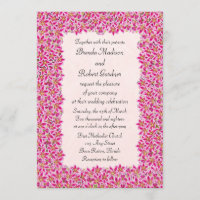 Pink Stargazer Lily Garden Wedding Invitation