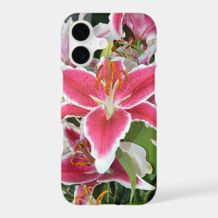 Pink stargazer lily iphone case
