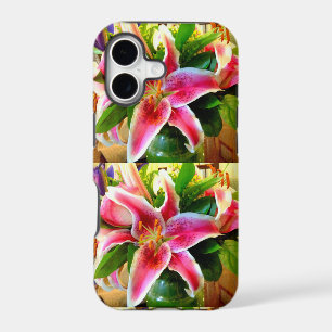 pink stargazer lily phone case