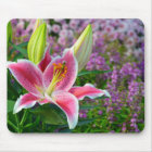 Pink stargazer lily print mousepad