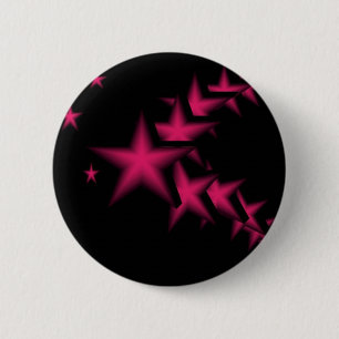 Pink stars 6 cm round badge