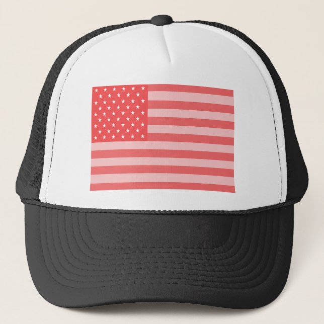 Pink Stars and Stripes Trucker Hat (Front)
