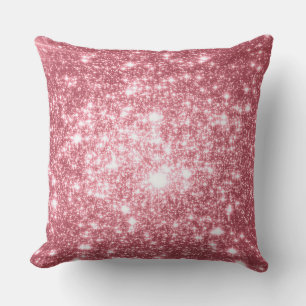Pink Stars Astral Glitter Cushion