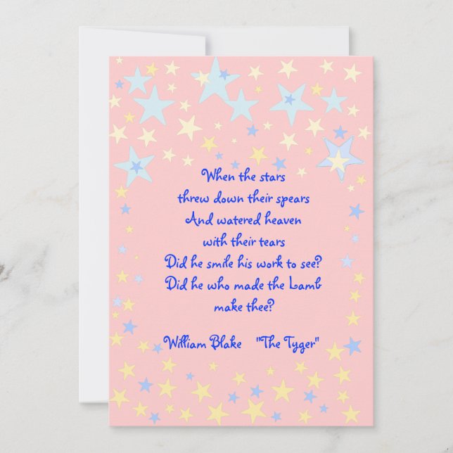 Pink Stars Baby Shower Invitation (Front)