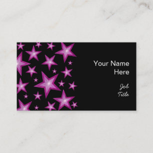 Pink Stars business card side black