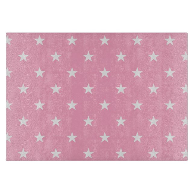 Pink Stars Cutting Board (Front)