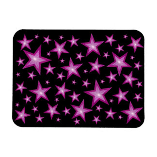 Pink Stars flexible magnet black