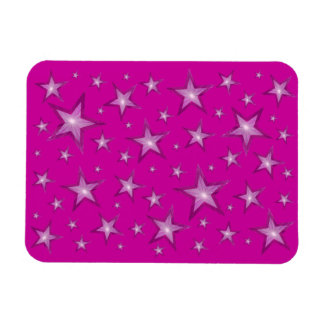 Pink Stars flexible magnet pink