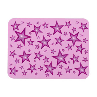 Pink Stars flexible magnet pink