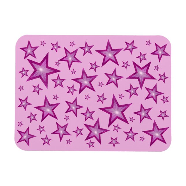 Pink Stars flexible magnet pink (Horizontal)