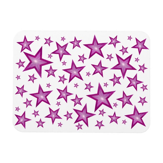 Pink Stars flexible magnet white (Horizontal)