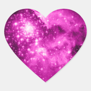 Pink Stars Heart Sticker