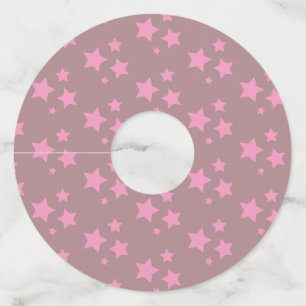 Pink Stars Modern design Wine Glass Tag