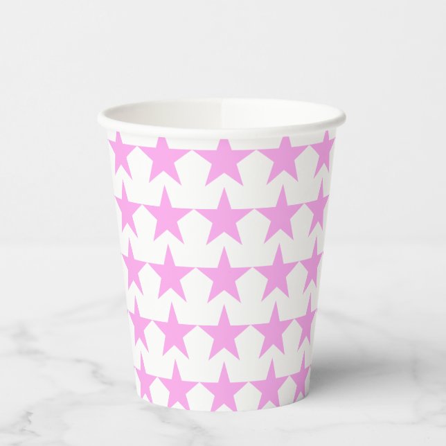 Pink Stars Party Paper cup (Left)