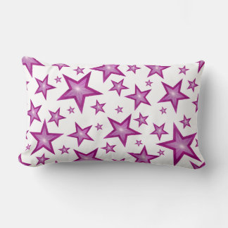 Pink Stars printed lumbar white back Cushion
