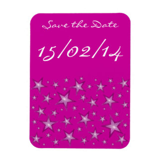 Pink Stars 'Save the Date' flexible magnet pink