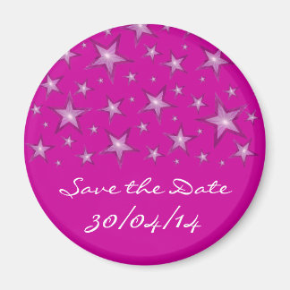Pink Stars 'Save the Date' fridge magnet pink