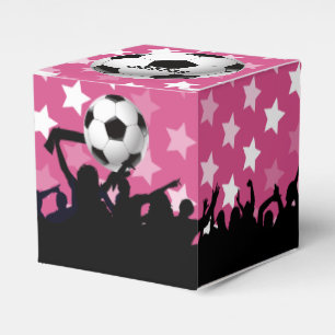 Pink Stars Soccer Ball and Fans Favour Box