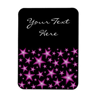 Pink Stars 'Text' flexible magnet vertical black