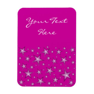 Pink Stars 'Text' flexible magnet vertical pink