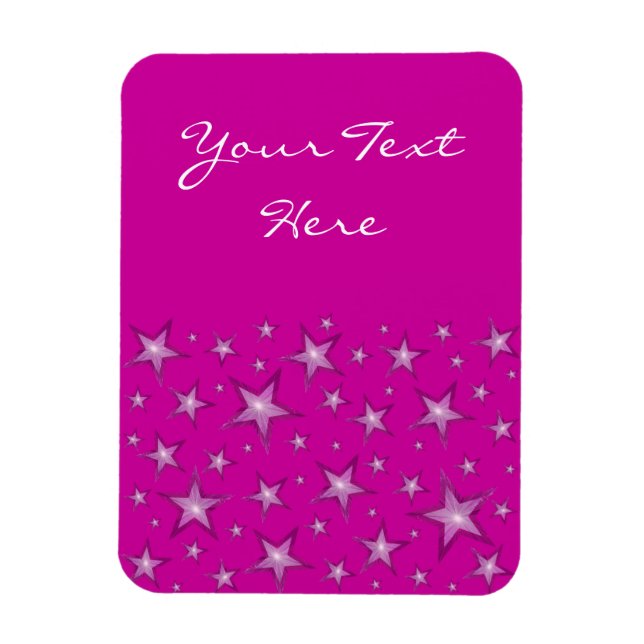 Pink Stars 'Text' flexible magnet vertical pink (Vertical)
