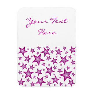 Pink Stars 'Text' flexible magnet vertical white