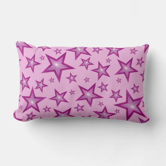 Pink Stars 'Text' lumbar pale pink Cushion