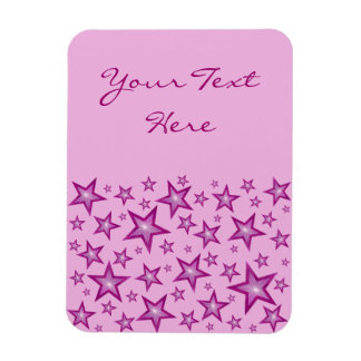 Pink Stars 'Text' vertical pale pink flexible Magnet