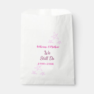 Pink stars Vow renewal anniversary wedding modern Favour Bags