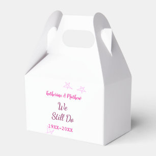 Pink stars Vow renewal anniversary wedding modern  Favour Box