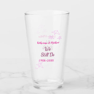 Pink stars Vow renewal anniversary wedding modern  Glass