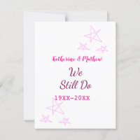 Pink stars Vow renewal anniversary wedding modern
