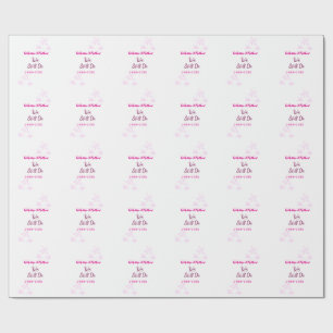 Pink stars Vow renewal anniversary wedding modern Wrapping Paper