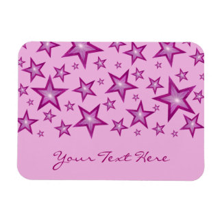 Pink Stars 'Your Text' flexible magnet pale pink
